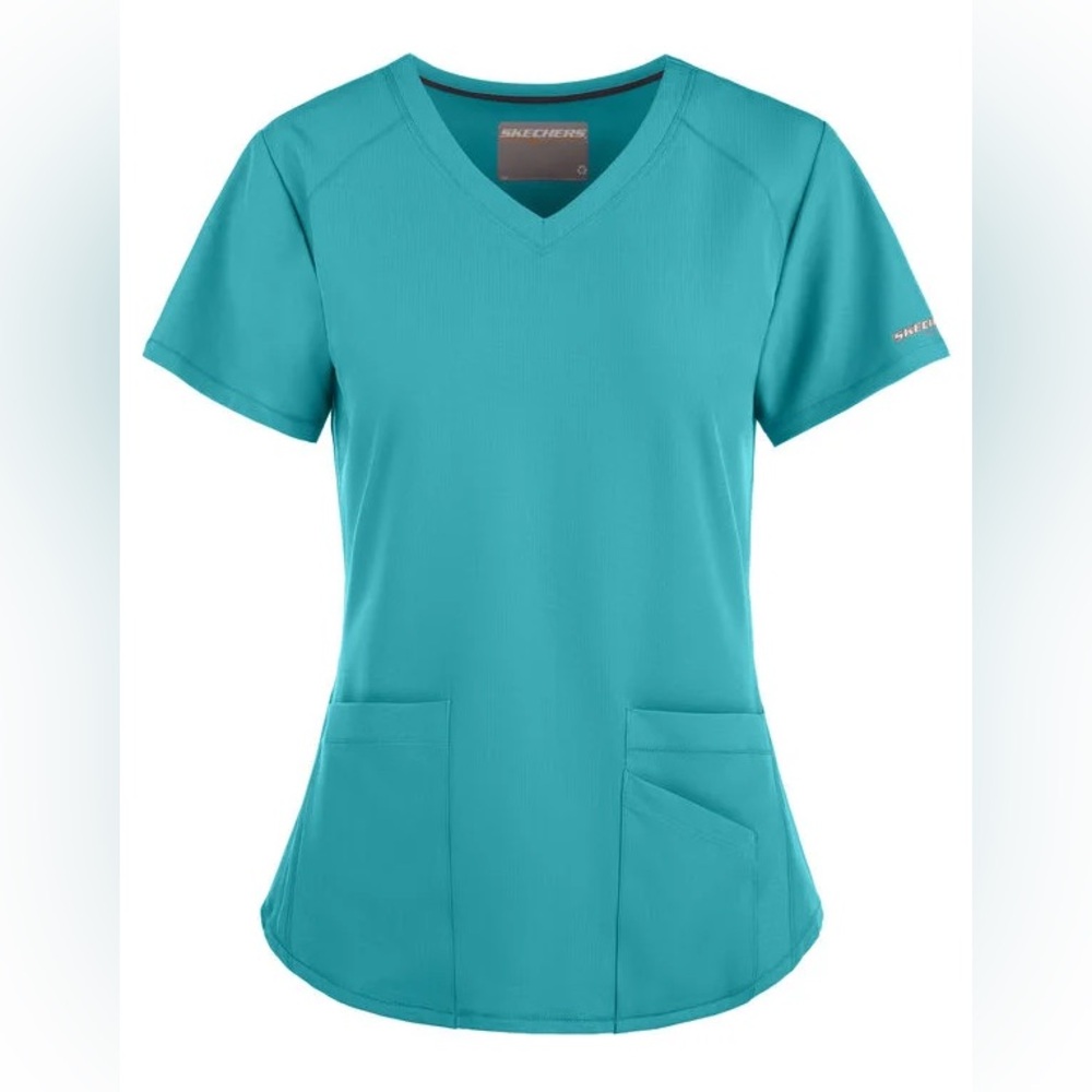 Skechers by Barco Breeze Women's 3-Pocket STRETCH V-Neck Scrub Top Size Small